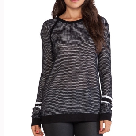Rag & Bone Revolve Martina Striped Pullover in Black - Picture 2 of 9